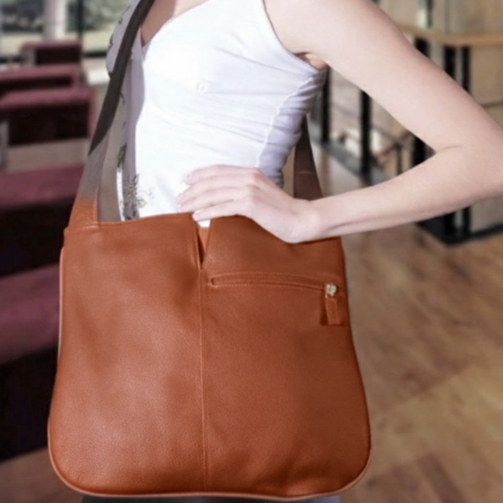 JP Ourse & Cie Park Avenue Leather Crossbody Cinnamon - Picture 2 of 12